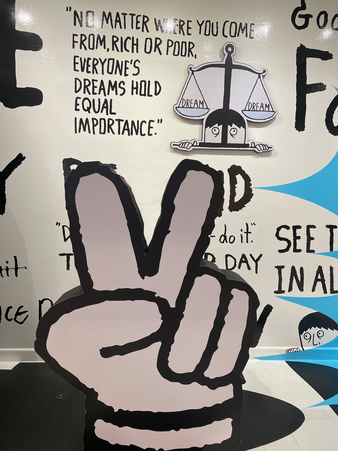 pop up exhibition of peace sign